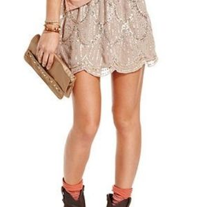 Mauve Sequined Skirt Size L